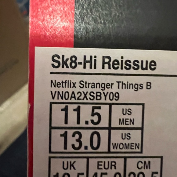 Vans X Stranger Things Sk8 Hi 7.5, 9, 9.5, 11.5 - Picture 12 of 12
